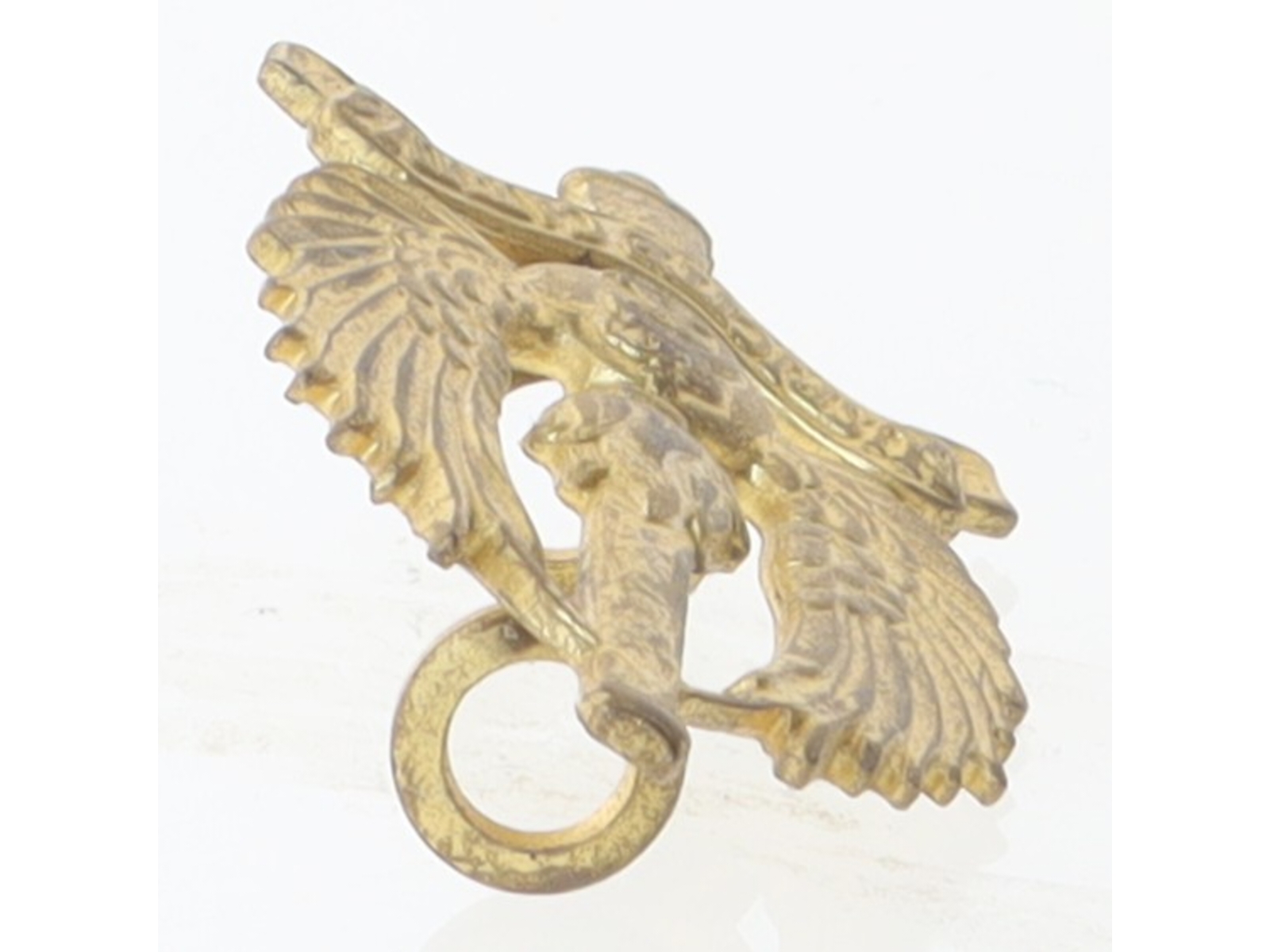 Messing vægophæng med ørn og anker motiv (str. 4x2 cm)