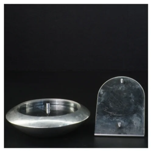 Georg Jensen barometer i tin med bordholder (str. Diameter 11 cm)