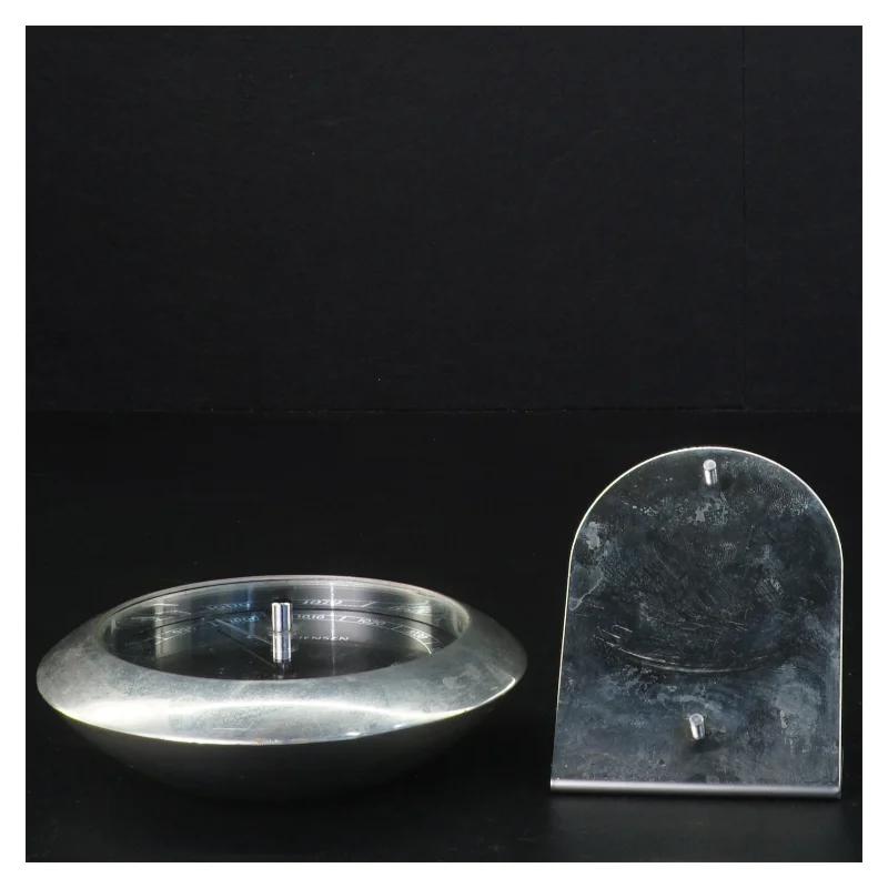 Georg Jensen barometer i tin med bordholder (str. Diameter 11 cm)