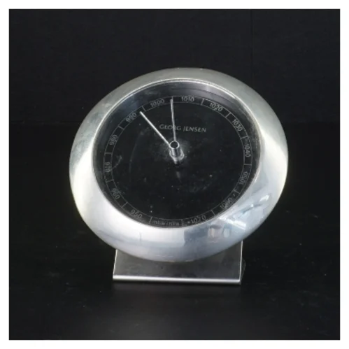 Georg Jensen barometer i tin med bordholder (str. Diameter 11 cm)