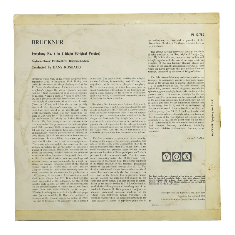 Bruckner Symphony No. 7 (LP)