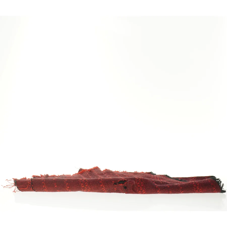 Rødt håndvævet tæppe (str. 122 x 48 cm)