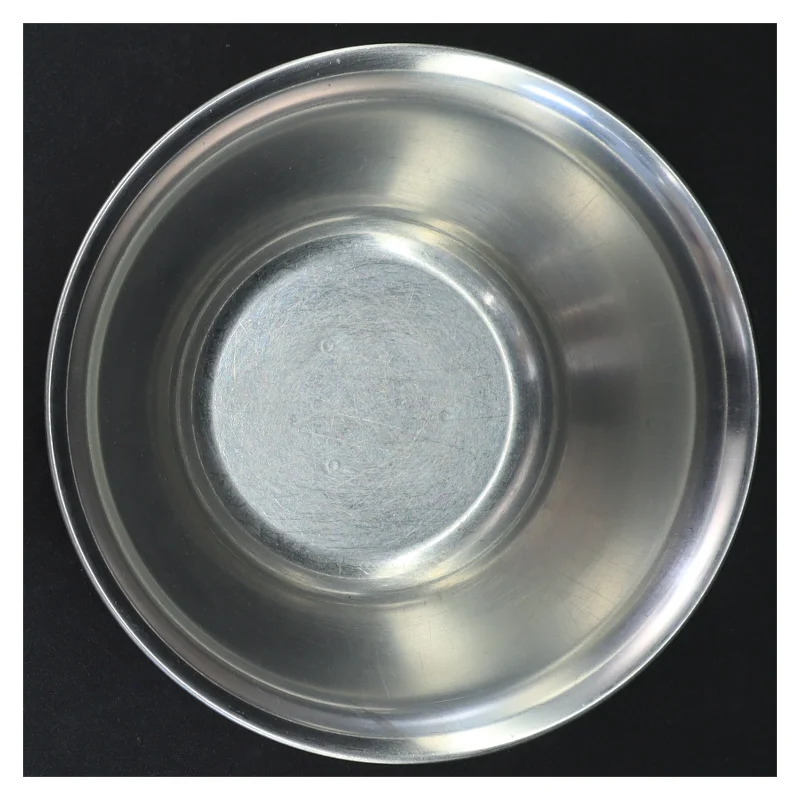 Rustfrit stål skål med underfad (str. Ø 15 cm)