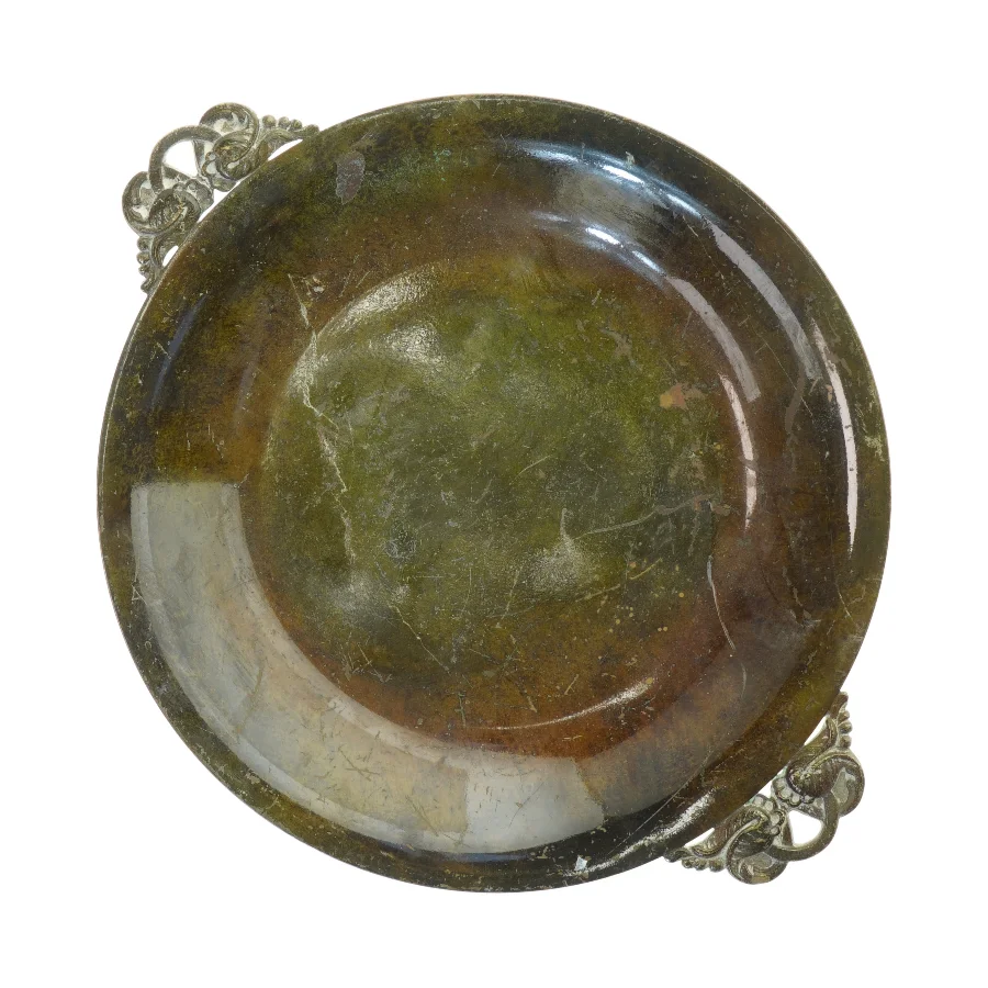 Dekorativt messingfad (str. 27x33x2,5 cm)