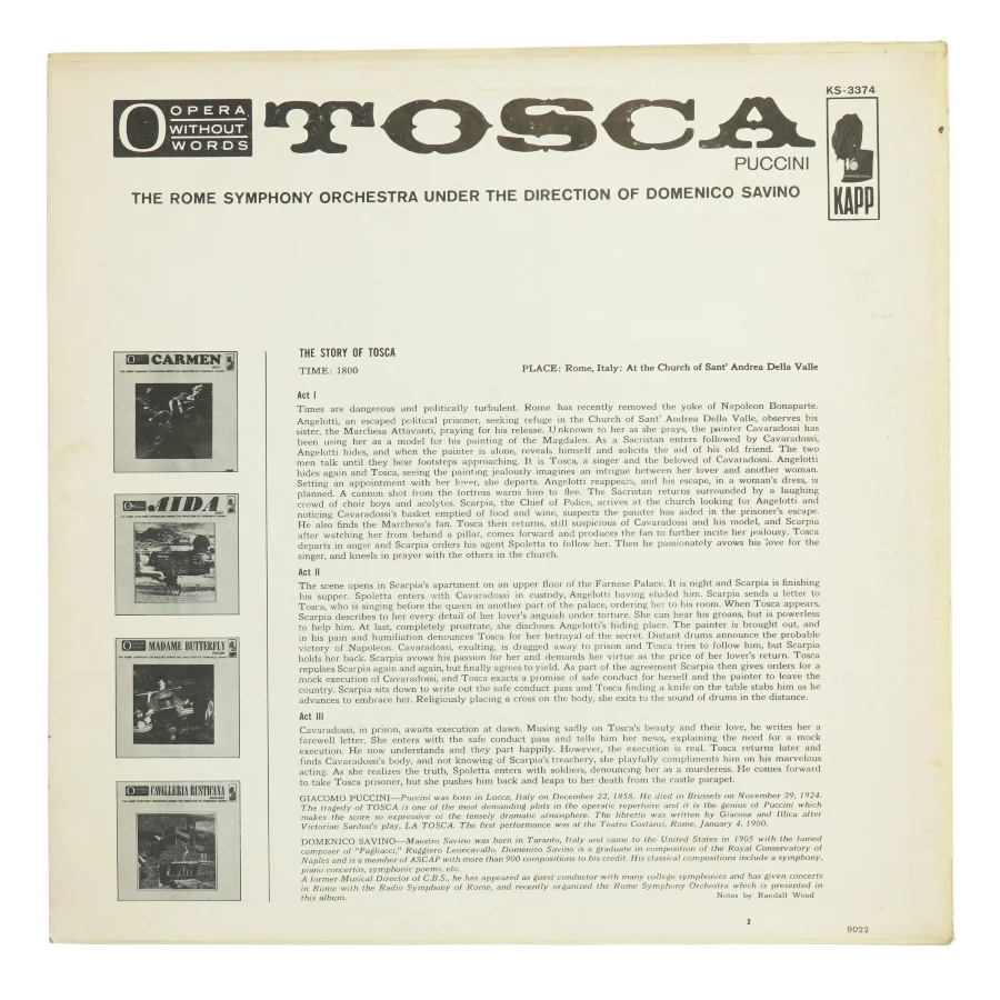 Tosca af Puccini (LP)