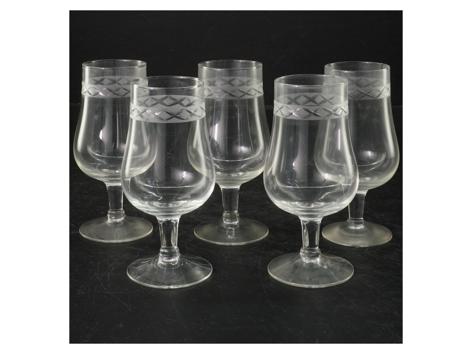 Ejby Holmegaard. Sherryglas eller smageglas. Sæt med fem glas (str. 11,5x6 cm)