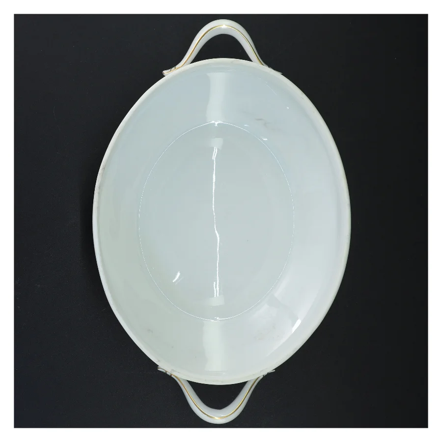 Porcelænsserveringsfad med låg (str. 25 x 20 cm)