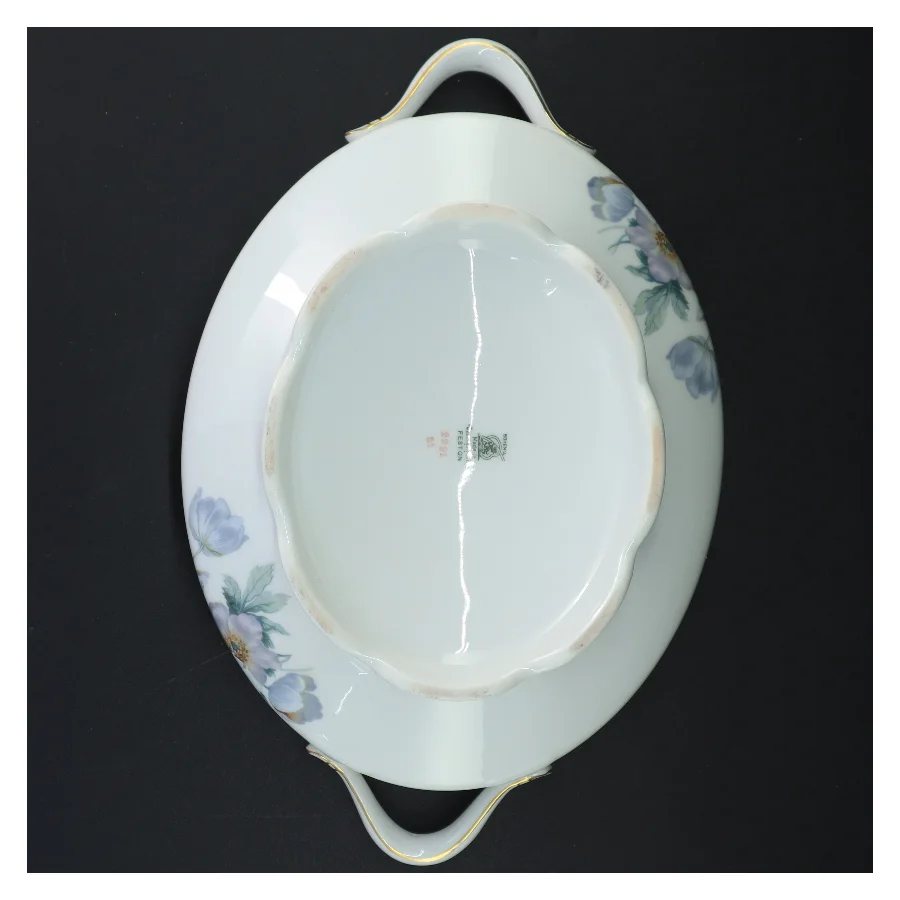 Porcelænsserveringsfad med låg (str. 25 x 20 cm)