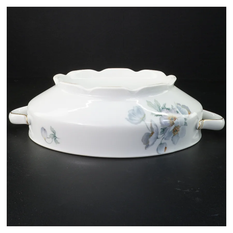 Porcelænsserveringsfad med låg (str. 25 x 20 cm)