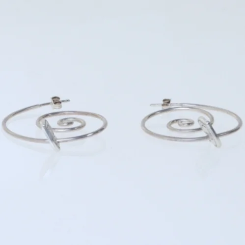 Spiralformede øreringe med hjerte (str. 3,5 cm)