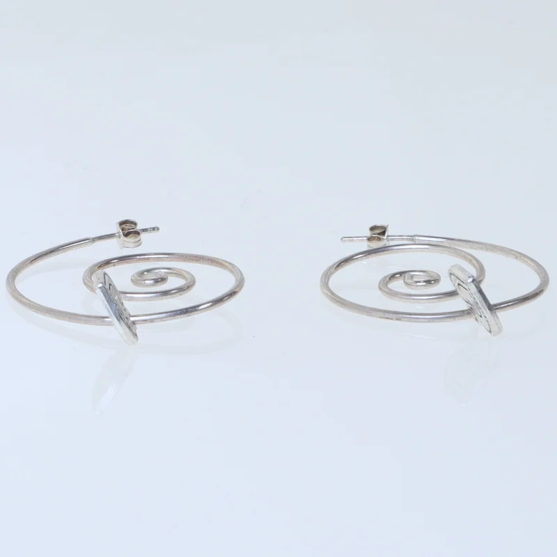 Spiralformede øreringe med hjerte (str. 3,5 cm)