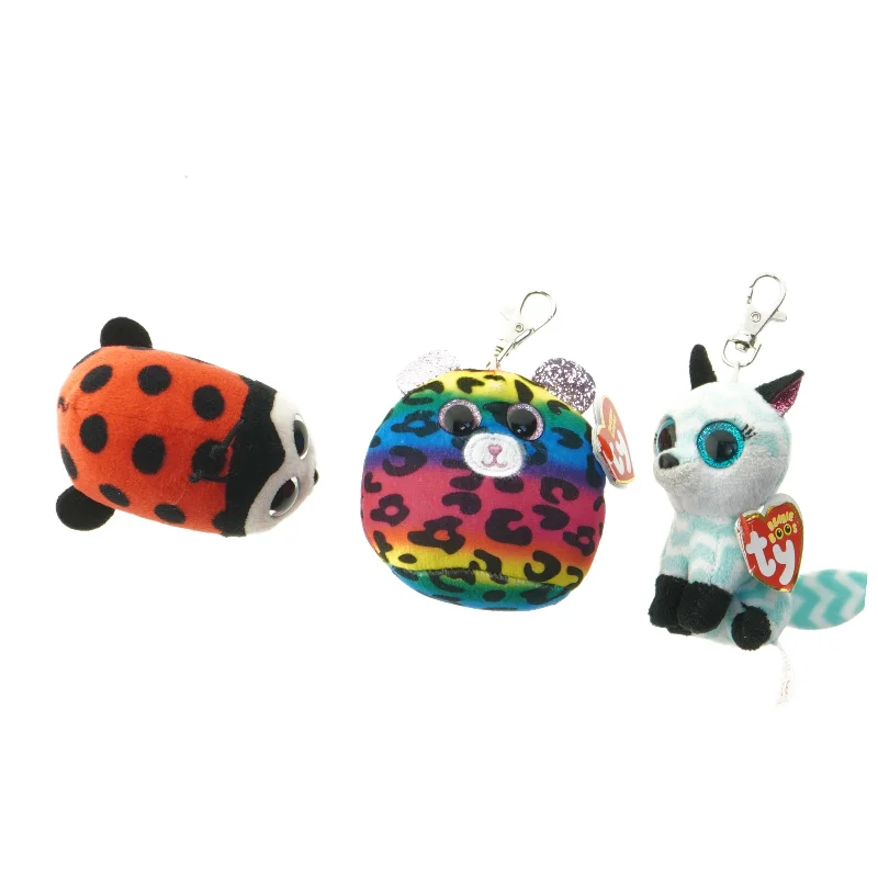 Små tøjdyr fra Ty med nøglering (str. 9 cm)