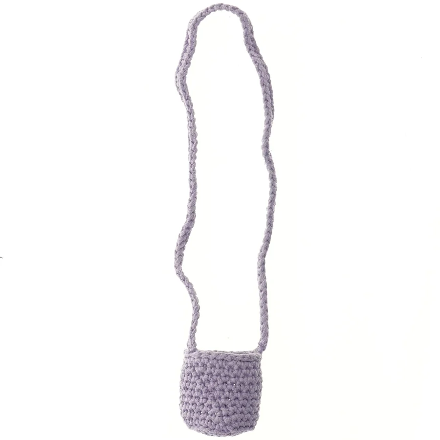Hæklet taske (str. Ø 8 cm højde 11 cm)