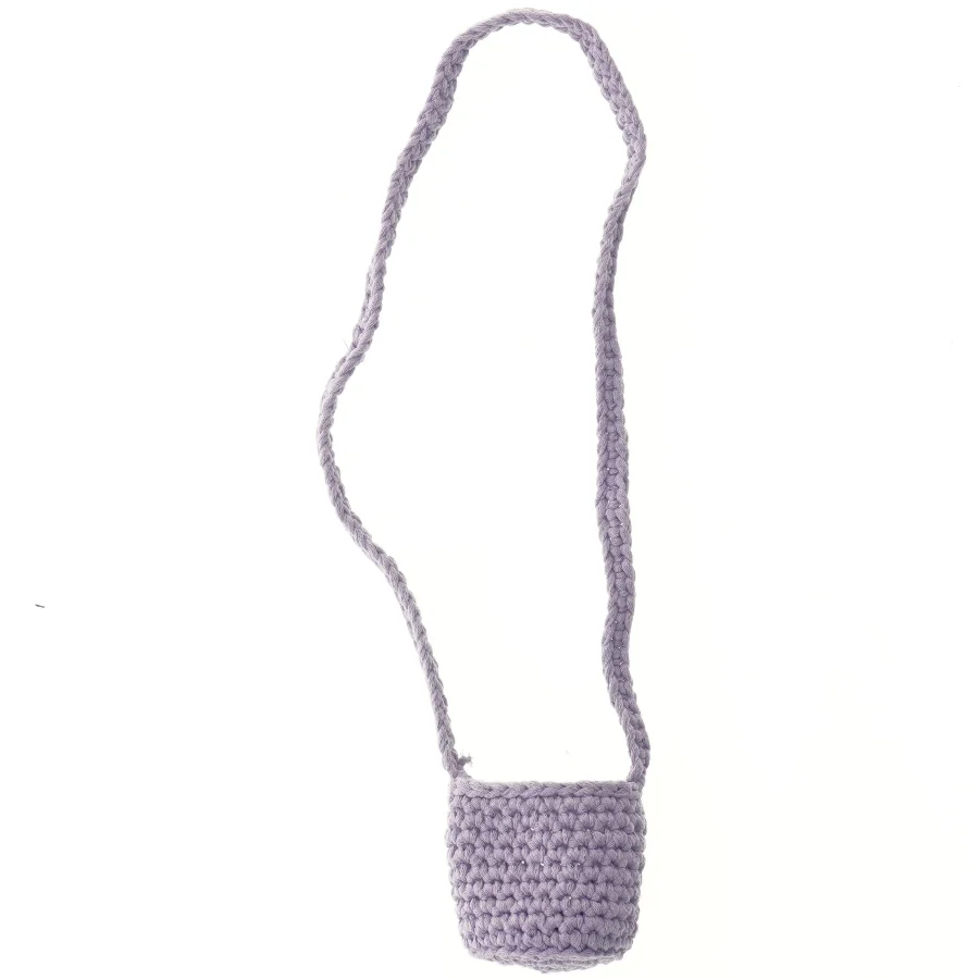 Hæklet taske (str. Ø 8 cm højde 11 cm)