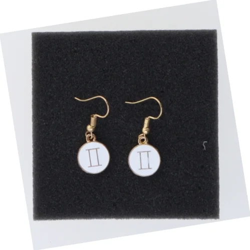 Øreringe med stjernetegnet Tvilling (str. Ø 14 mm)