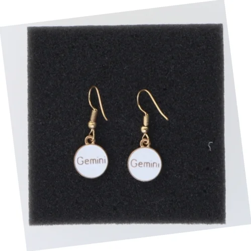 Øreringe med stjernetegnet Tvilling (str. Ø 14 mm)