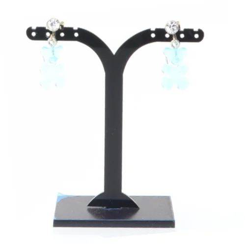 Øreringe med blå bamsefigurer (str. 1,5 cm)