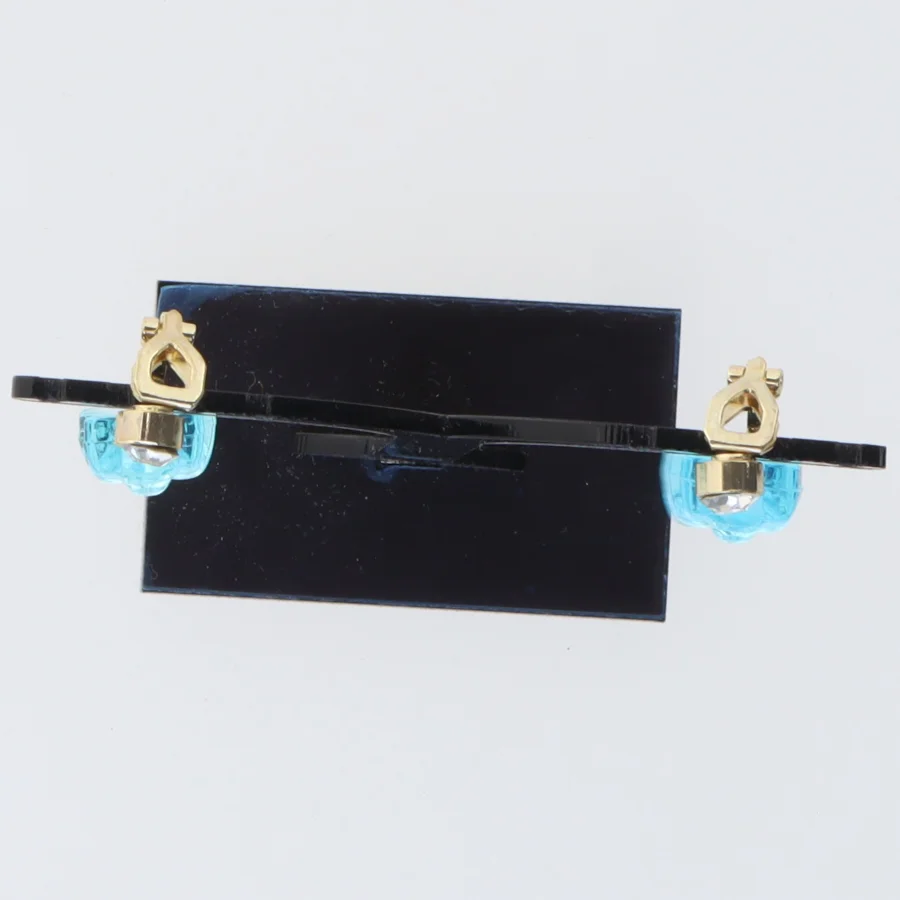 Øreringe med blå bamsefigurer (str. 1,5 cm)