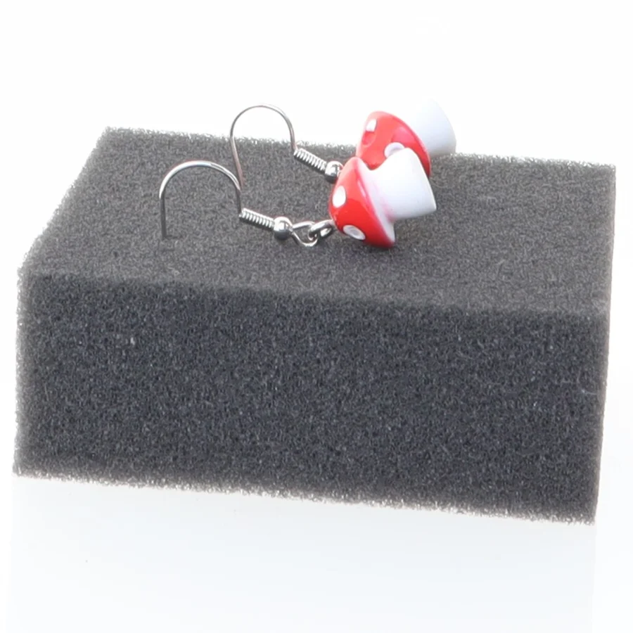 Øreringe med svampeform (str. 1 cm)