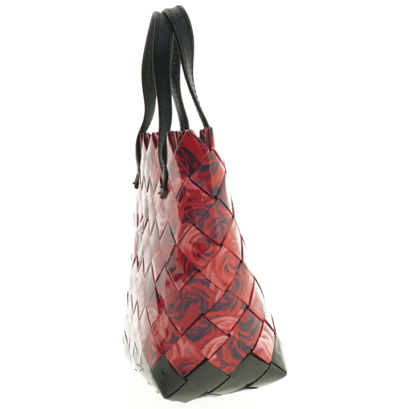 Flettet og håndlavet damehåndtaske (str. 15 x 16 cm)