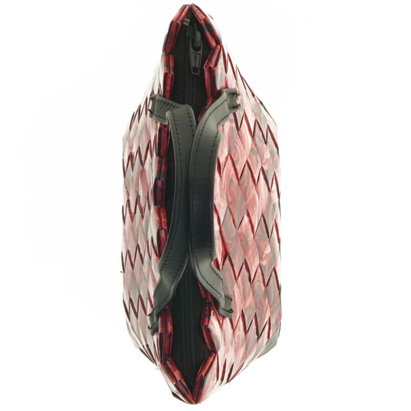 Flettet og håndlavet damehåndtaske (str. 15 x 16 cm)