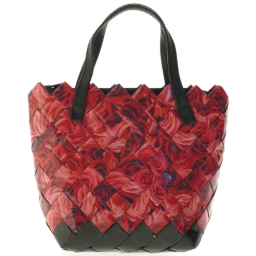 Flettet og håndlavet damehåndtaske (str. 15 x 16 cm)