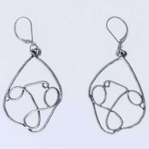 Snoede sølvøreringe (str. 6,5 cm)