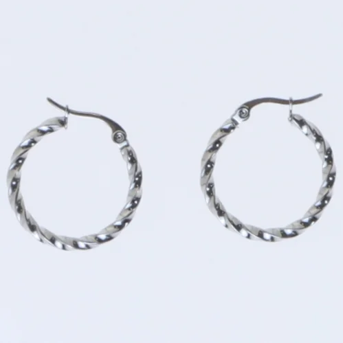 Sølv hoop øreringe (str. 2,5 cm)