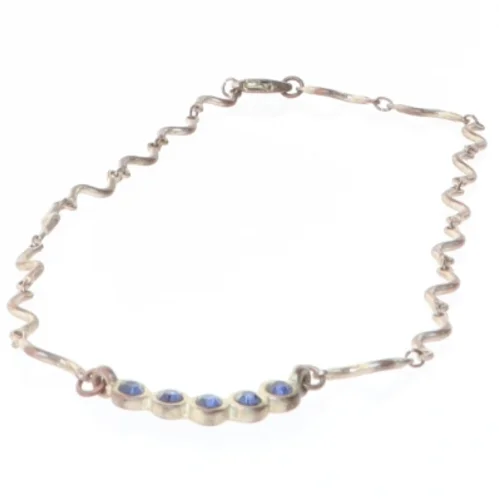 Halskæde med blå sten (str. 37 cm)