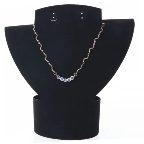 Halskæde med blå sten (str. 37 cm)