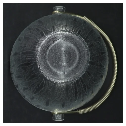 Isterningespand i glas og metal (str. H. 13,5 cm. ø. 12,5 cm)