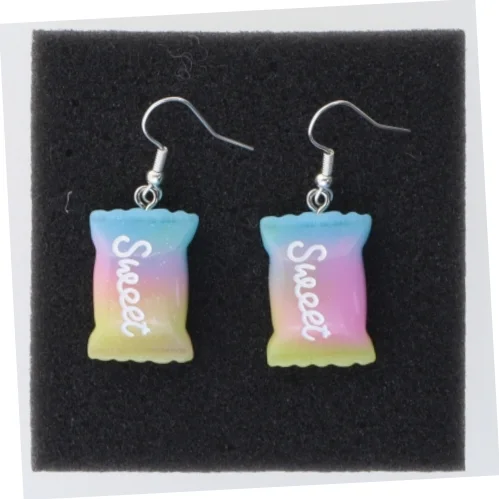 Farverige 'Sweet' slikform øreringe (str. 1,5 cm)
