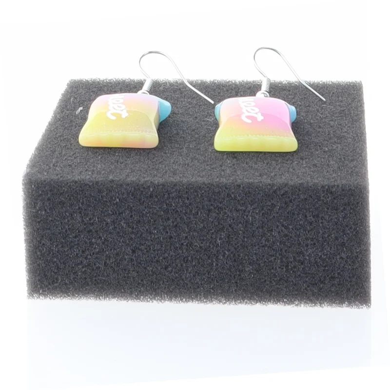 Farverige 'Sweet' slikform øreringe (str. 1,5 cm)