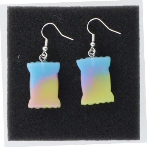 Farverige 'Sweet' slikform øreringe (str. 1,5 cm)