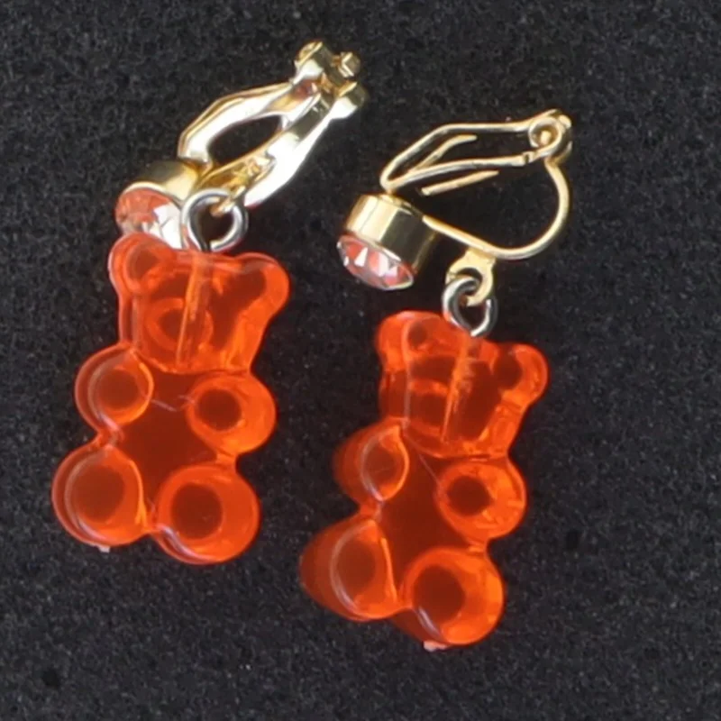 Orange gummybjørn øreringe (str. 2,9 cm)