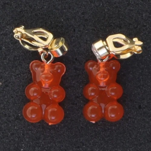 Orange gummybjørn øreringe (str. 2,9 cm)