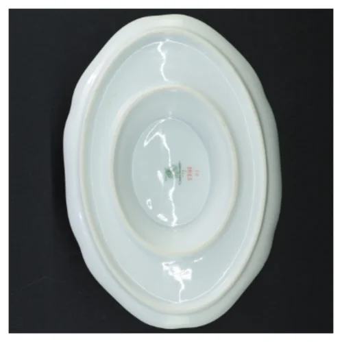 Porcelæns saucesæt med blomstermotiv (str. 21,5 cm)