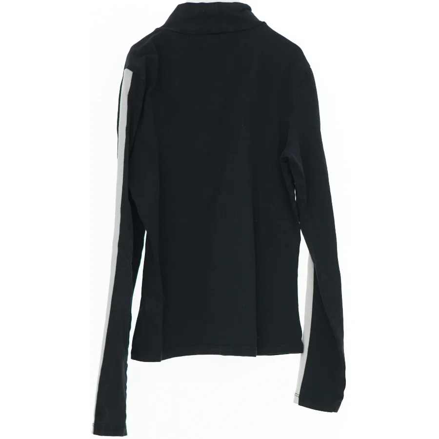 Langærmet sort bluse med striber fra Monki (str. XS)