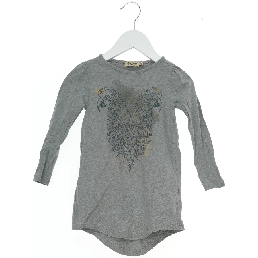 Langærmet grå bluse med papegøjer print fra MarMar (str. 98)