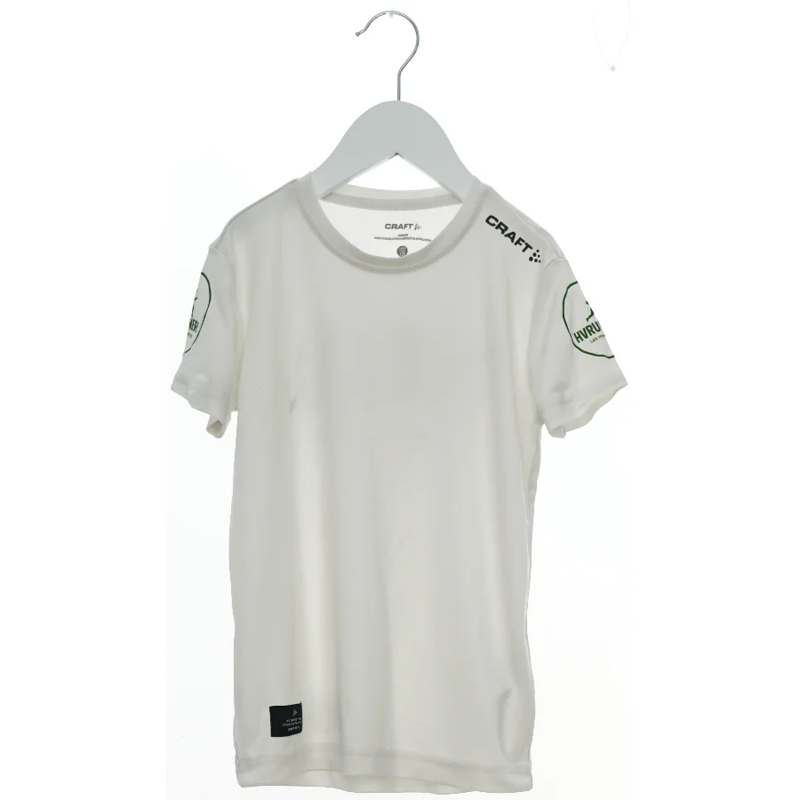 Hvid t-shirt med logoer fra Craft (str. 122)