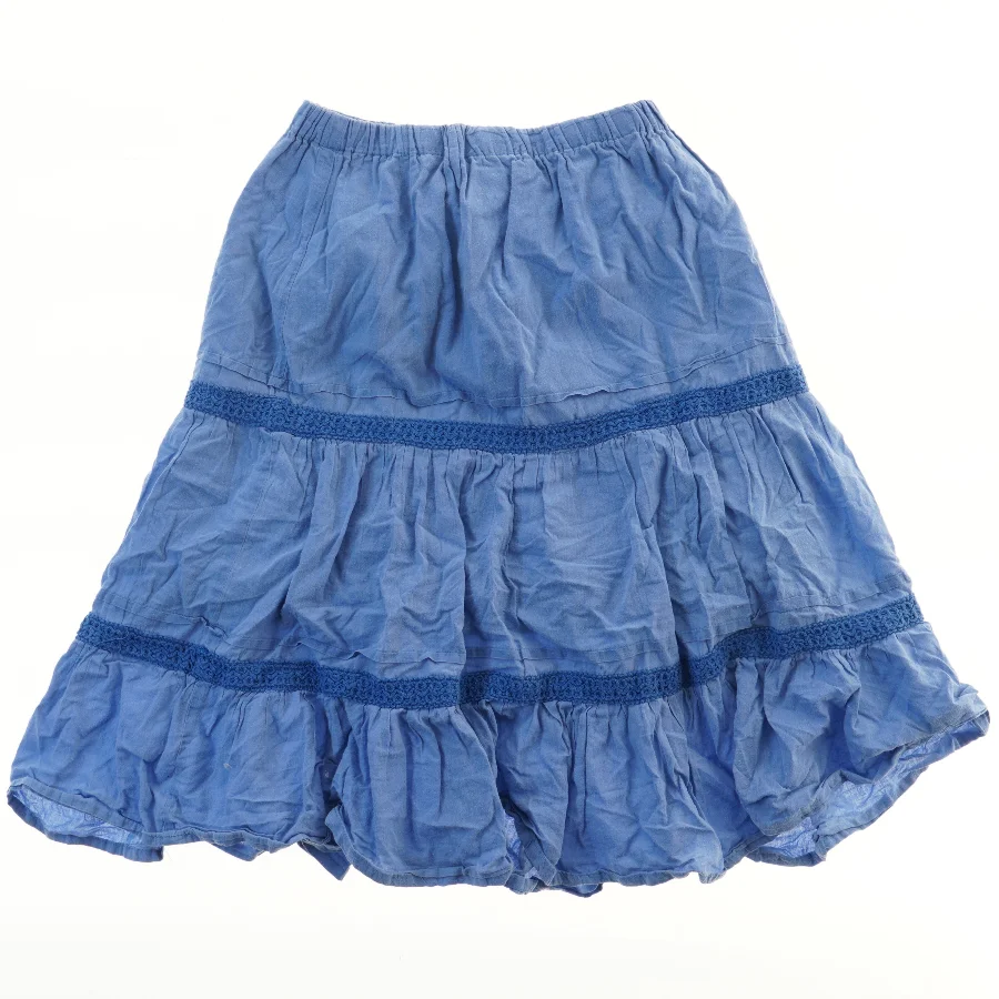 Blå nederdel med flæser fra Mystic (str. 110)