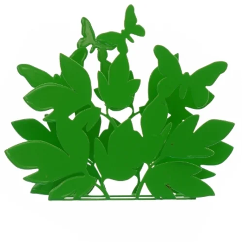 Servietholder i grøn metal (str. 19 x 16 cm)