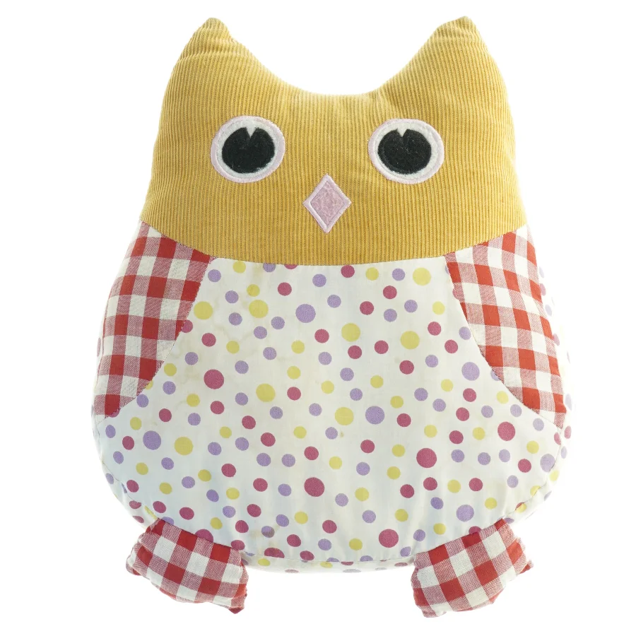 Ugleformet pude med prikker (str. 30 x 24 cm)