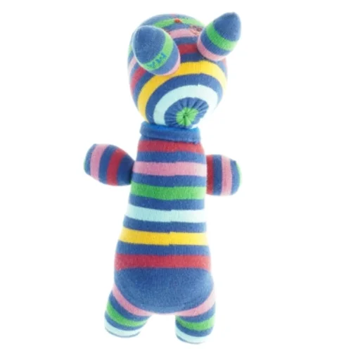 Stribet stofbamse (str. 30 x 9 cm)