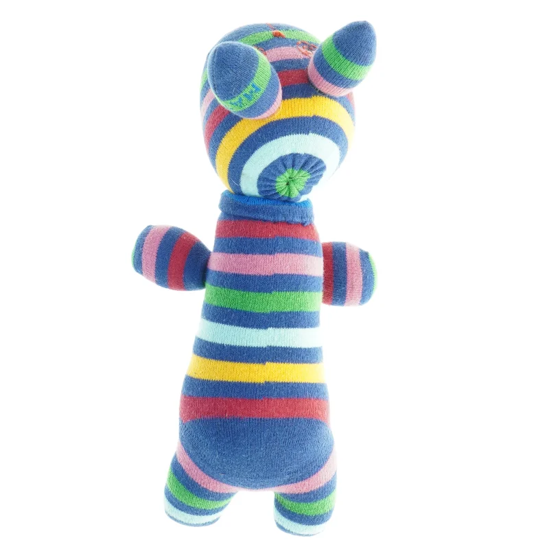 Stribet stofbamse (str. 30 x 9 cm)