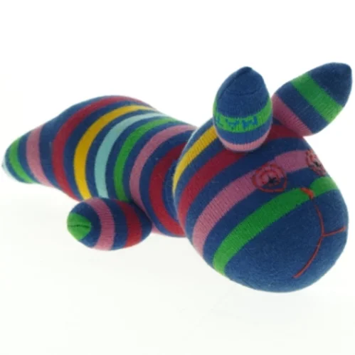 Stribet stofbamse (str. 30 x 9 cm)