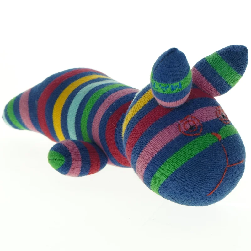 Stribet stofbamse (str. 30 x 9 cm)