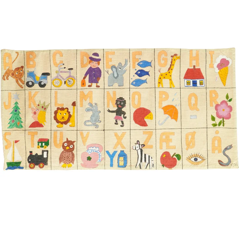 Børnetæppe med ABC-motiv (str. 64 x 34 cm)