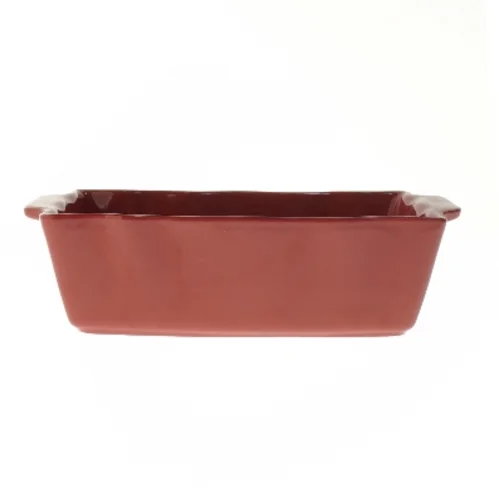 Rødt keramik fad (str. 7,5x24x16 cm)