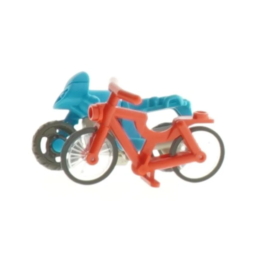 Legetøjsmotorcykel med figur (str. 6 cm)